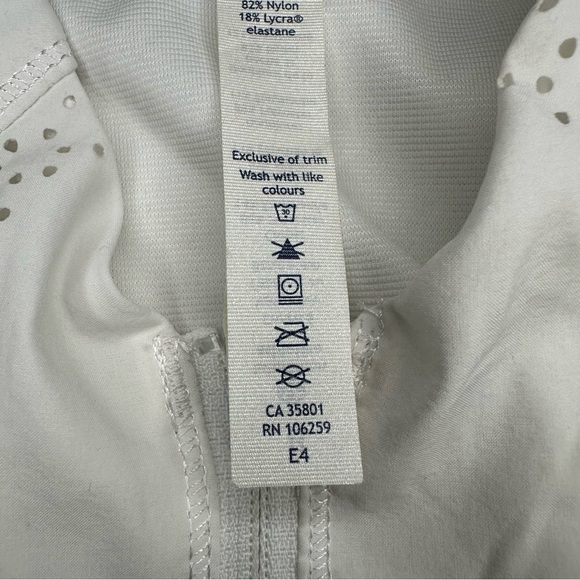 Lululemon Athletica Zip up white jacket / running / breathable holes Size 8 - Picture 11 of 16